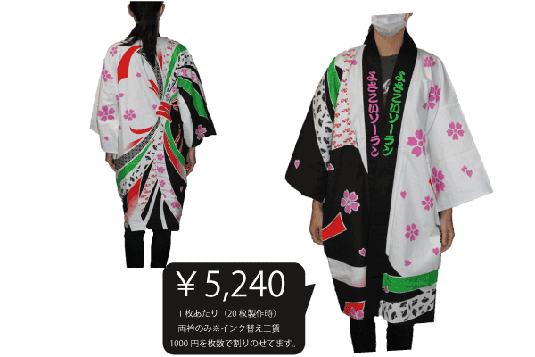 オリジナルハッピ　プリント見本